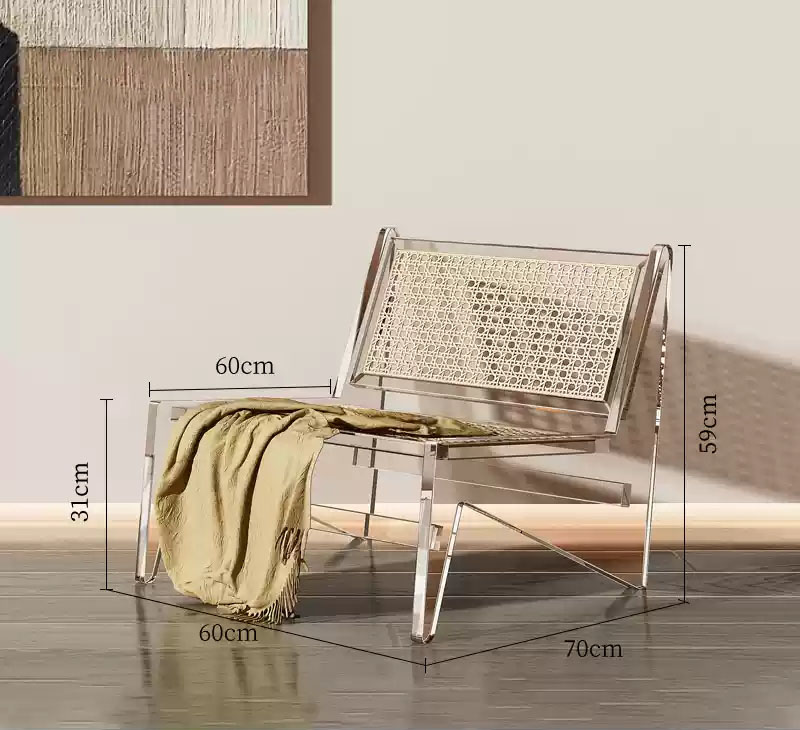 Acrylic transparent creative sofa chair modern minimalist rattan sofa